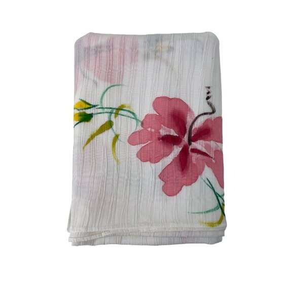 Pink Floral Design Light Scarf Wrap Shawl Pashmina - Picture 4 of 11